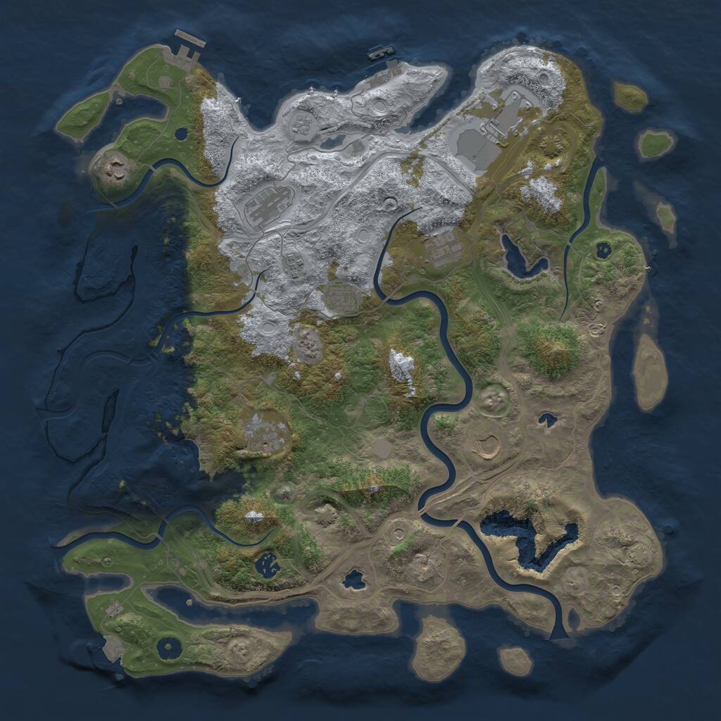 Rust Map: Procedural Map, Size: 4500, Seed: 591137423, 15 Monuments