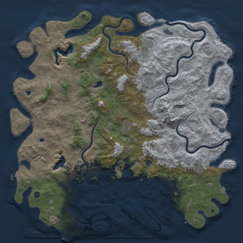 Rust Map: Procedural Map, Size: 6000, Seed: 10223312, 17 Monuments