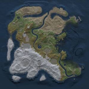 Thumbnail Rust Map: Procedural Map, Size: 3500, Seed: 974412990, 14 Monuments