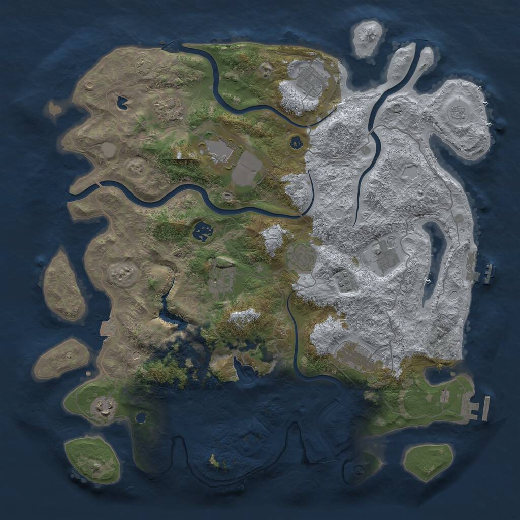 Rust Map: Procedural Map, Size: 4096, Seed: 997334450, 16 Monuments
