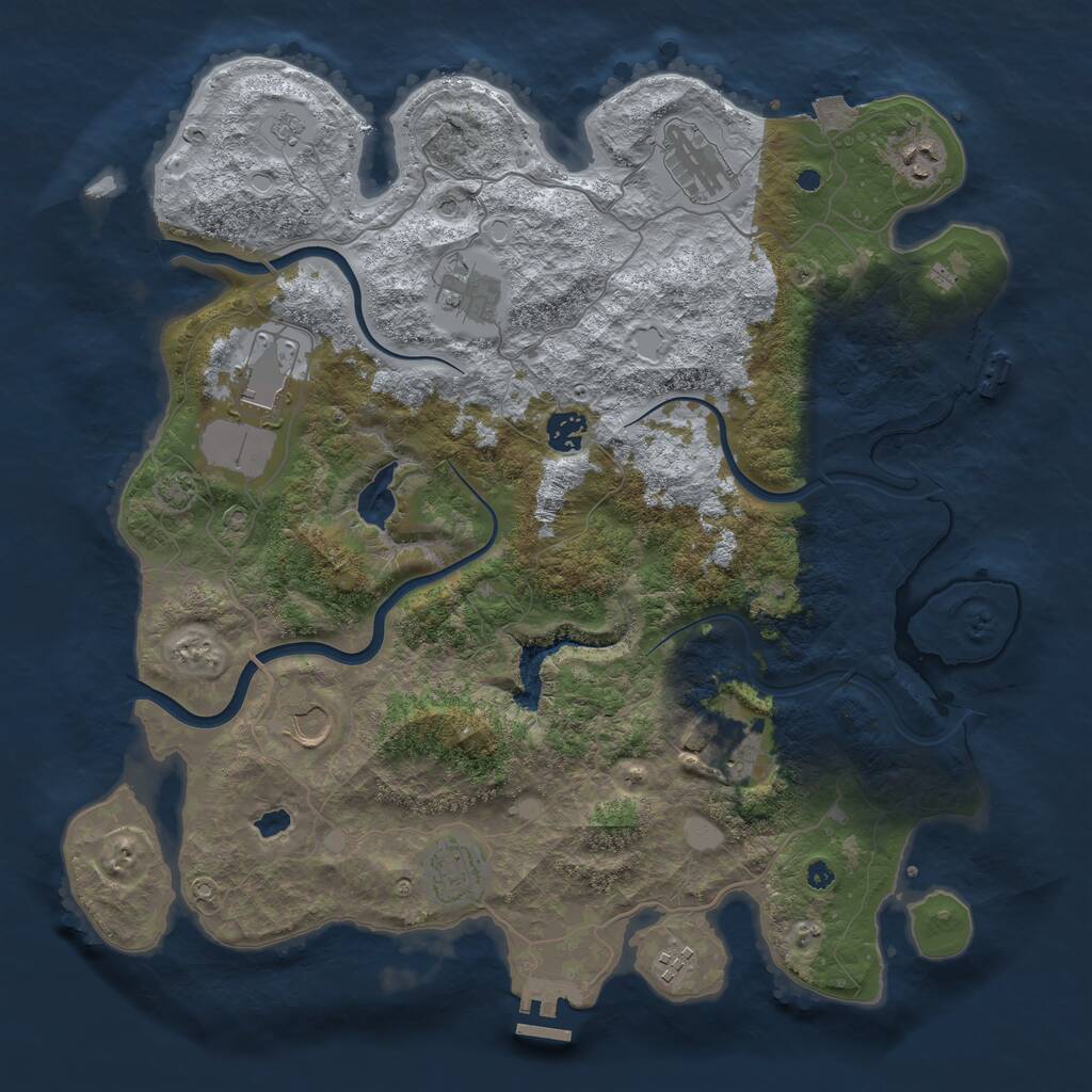 Rust Map: Procedural Map, Size: 4000, Seed: 888437799, 15 Monuments