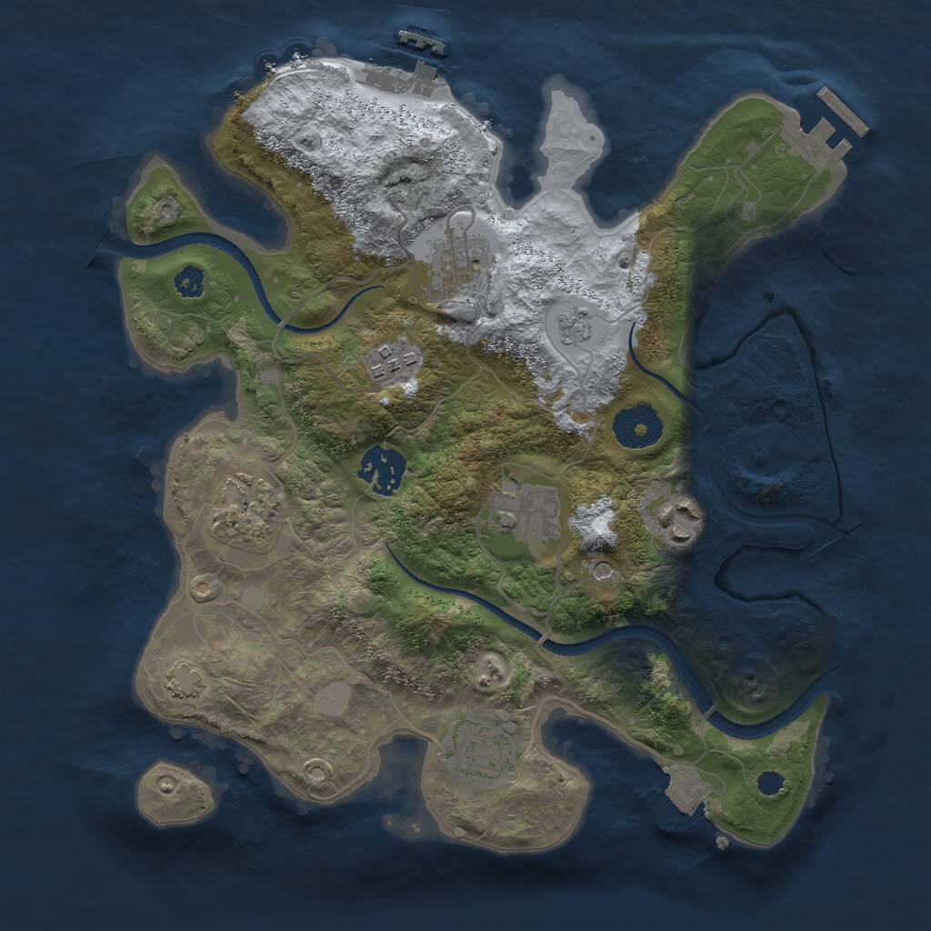 Rust Map: Procedural Map, Size: 3000, Seed: 847203054, 13 Monuments