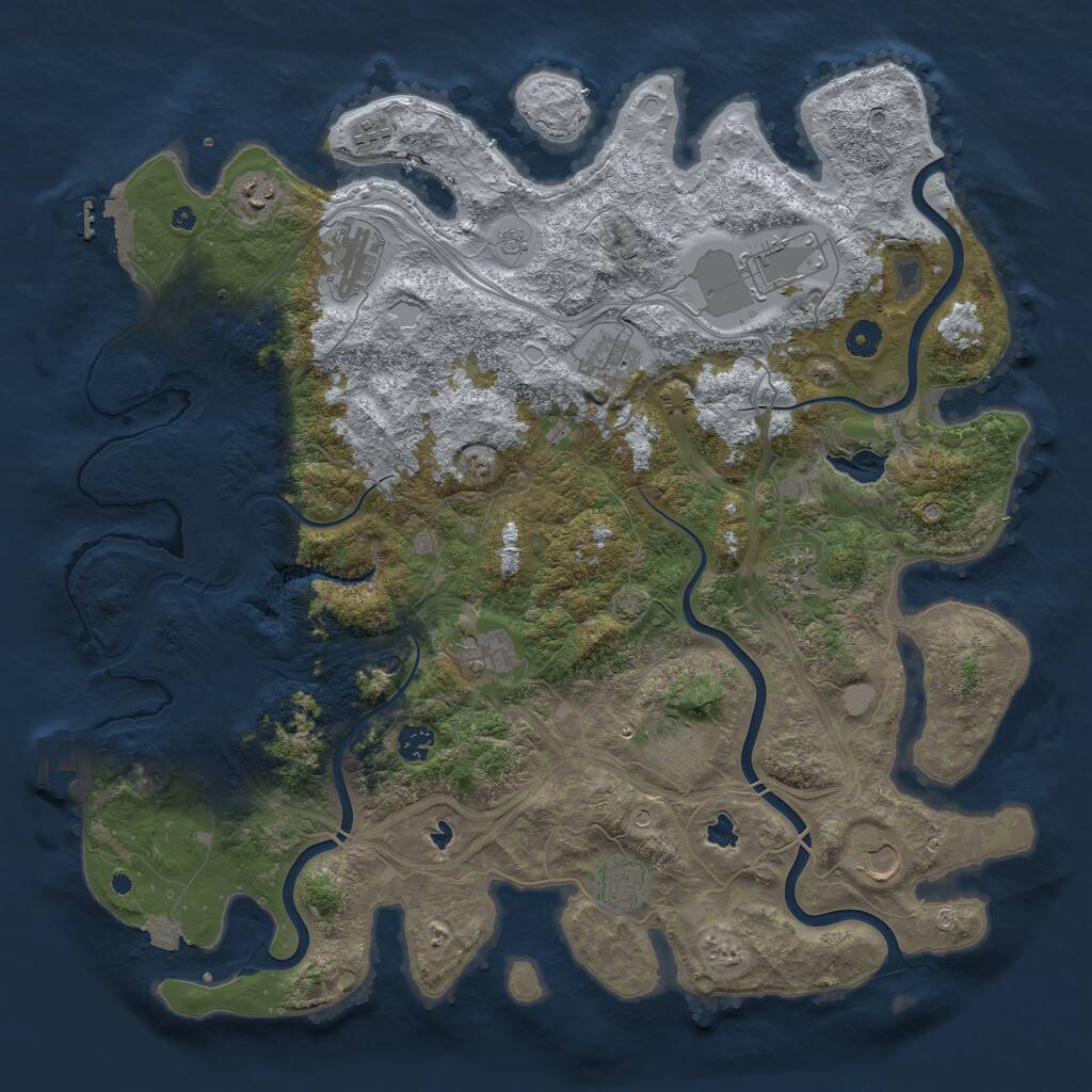 Rust Map: Procedural Map, Size: 4500, Seed: 8472935, 17 Monuments