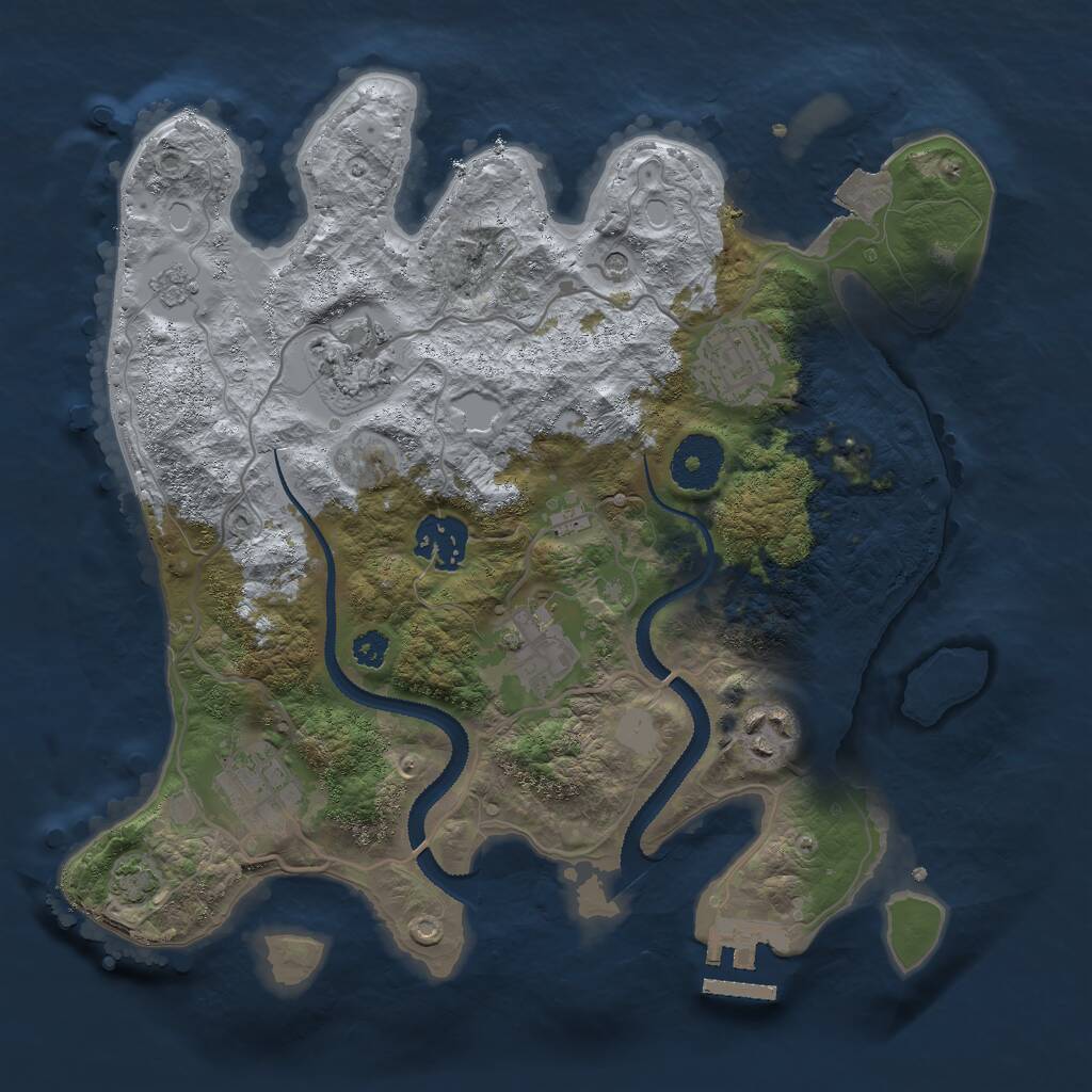 Rust Map: Procedural Map, Size: 3000, Seed: 730797794, 11 Monuments