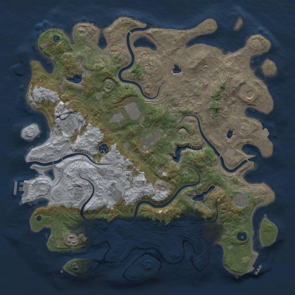 Rust Map: Procedural Map, Size: 4500, Seed: 824135969, 16 Monuments
