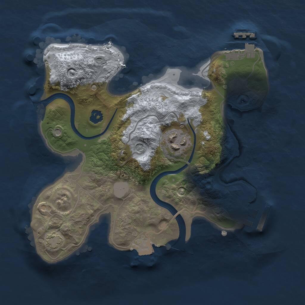 Rust Map: Procedural Map, Size: 2250, Seed: 1751212378, 6 Monuments