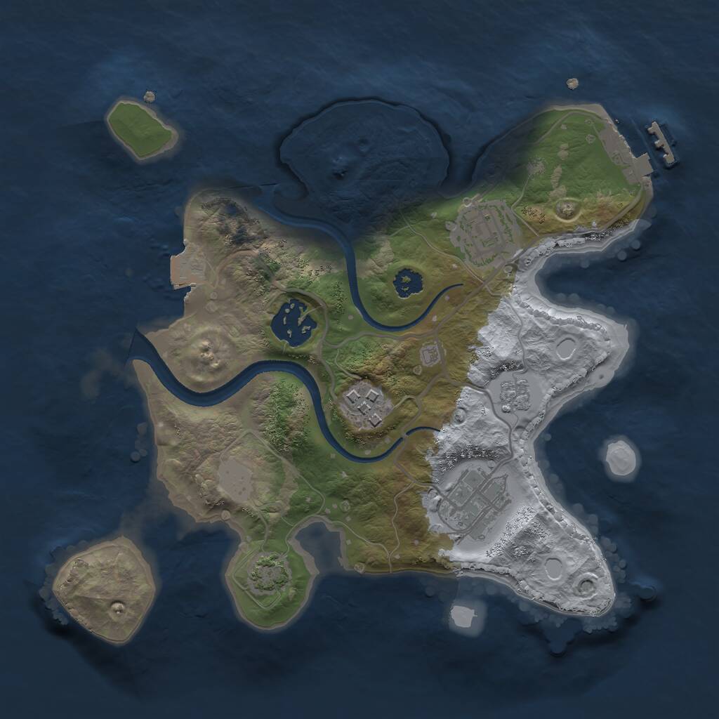 Rust Map: Procedural Map, Size: 2500, Seed: 144658599, 8 Monuments