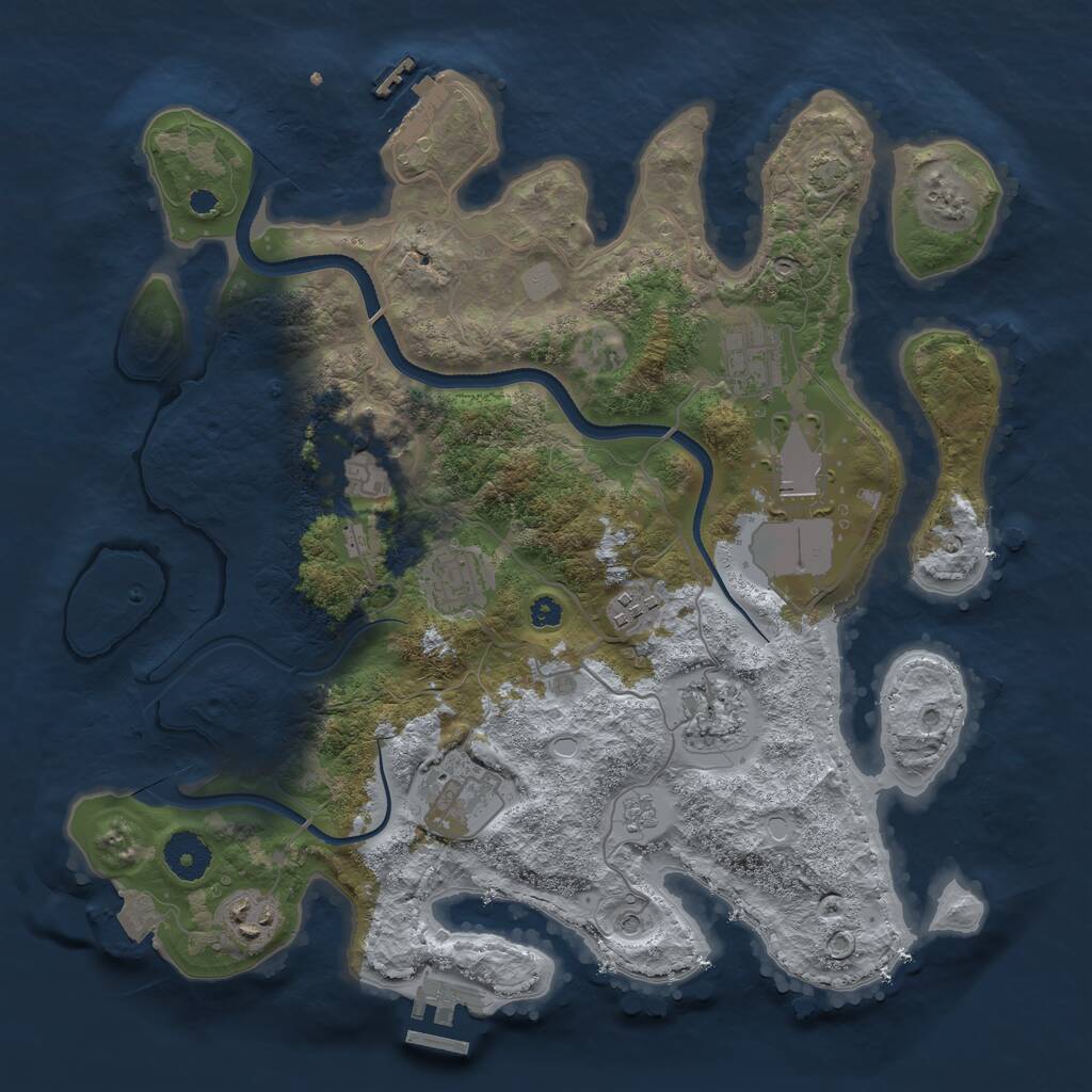 Rust Map: Procedural Map, Size: 3500, Seed: 76547567, 14 Monuments