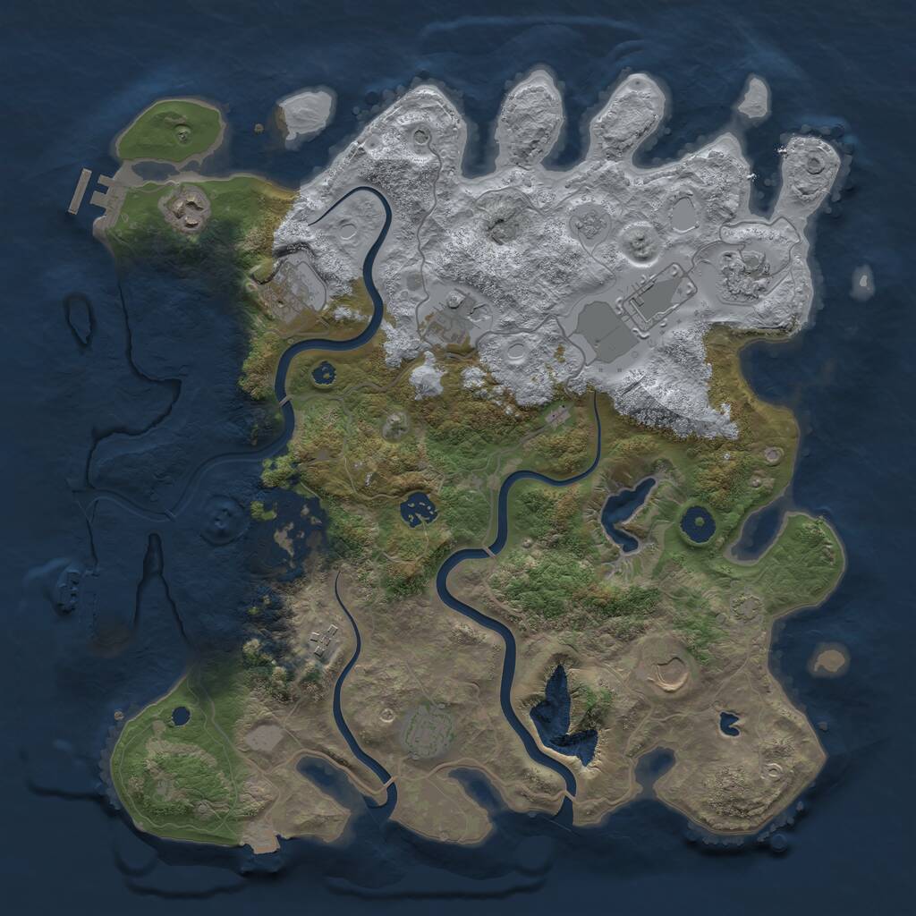 Rust Map: Procedural Map, Size: 4000, Seed: 780282197, 16 Monuments