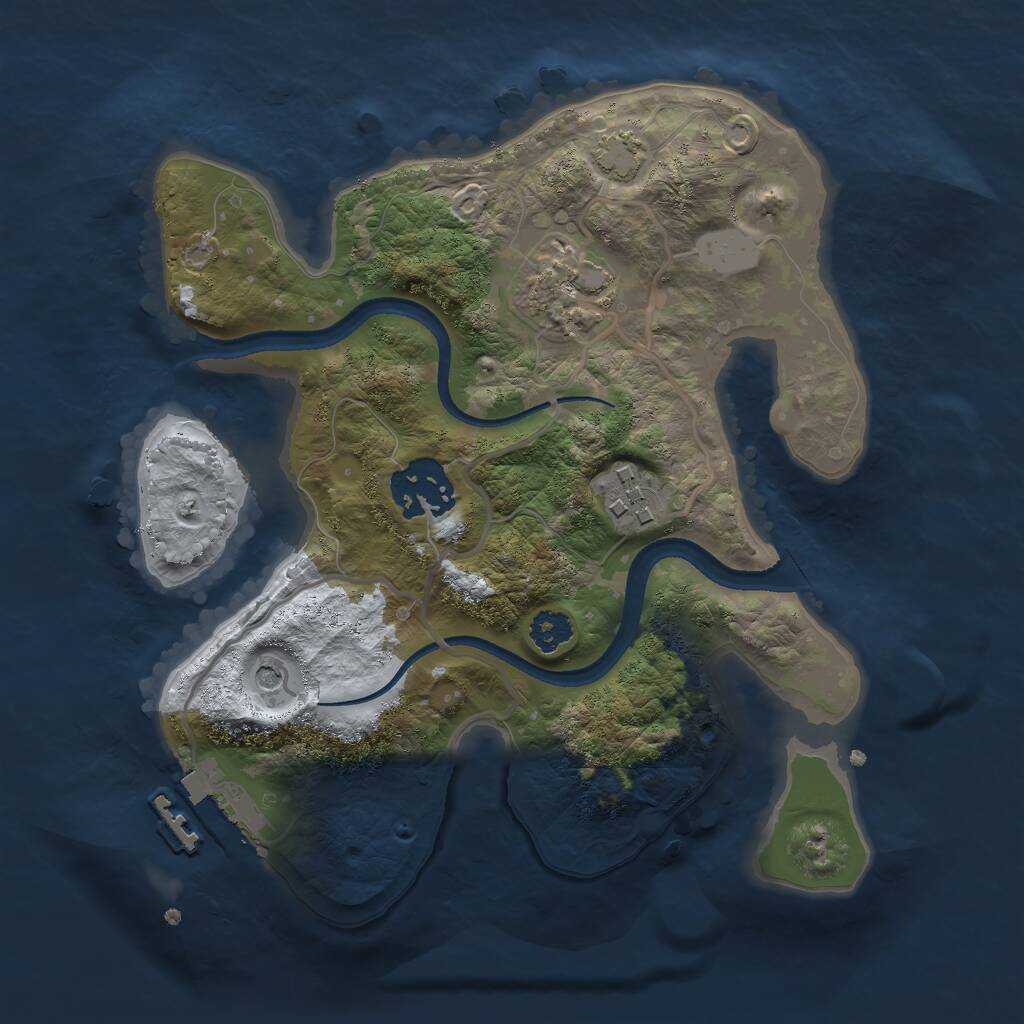 Rust Map: Procedural Map, Size: 2500, Seed: 1705268034, 7 Monuments