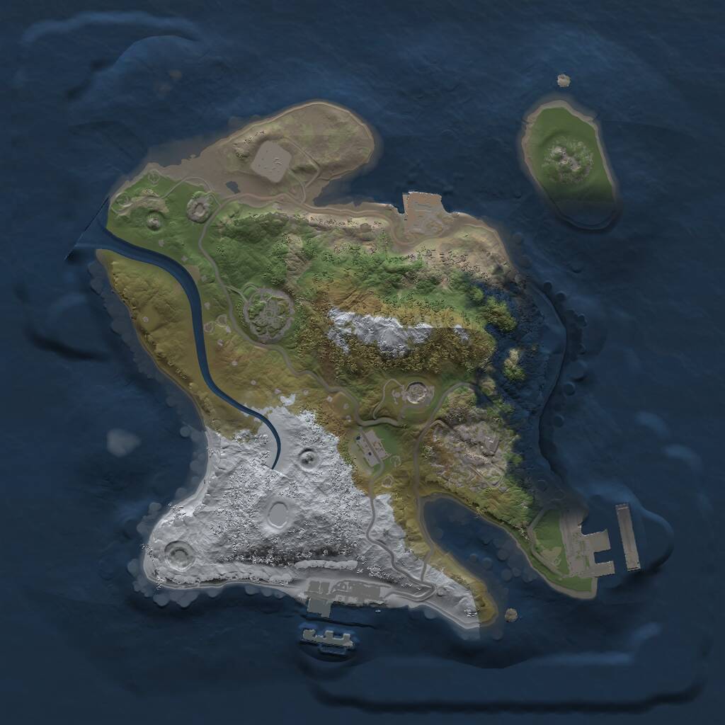 Rust Map: Procedural Map, Size: 2200, Seed: 45289, 5 Monuments