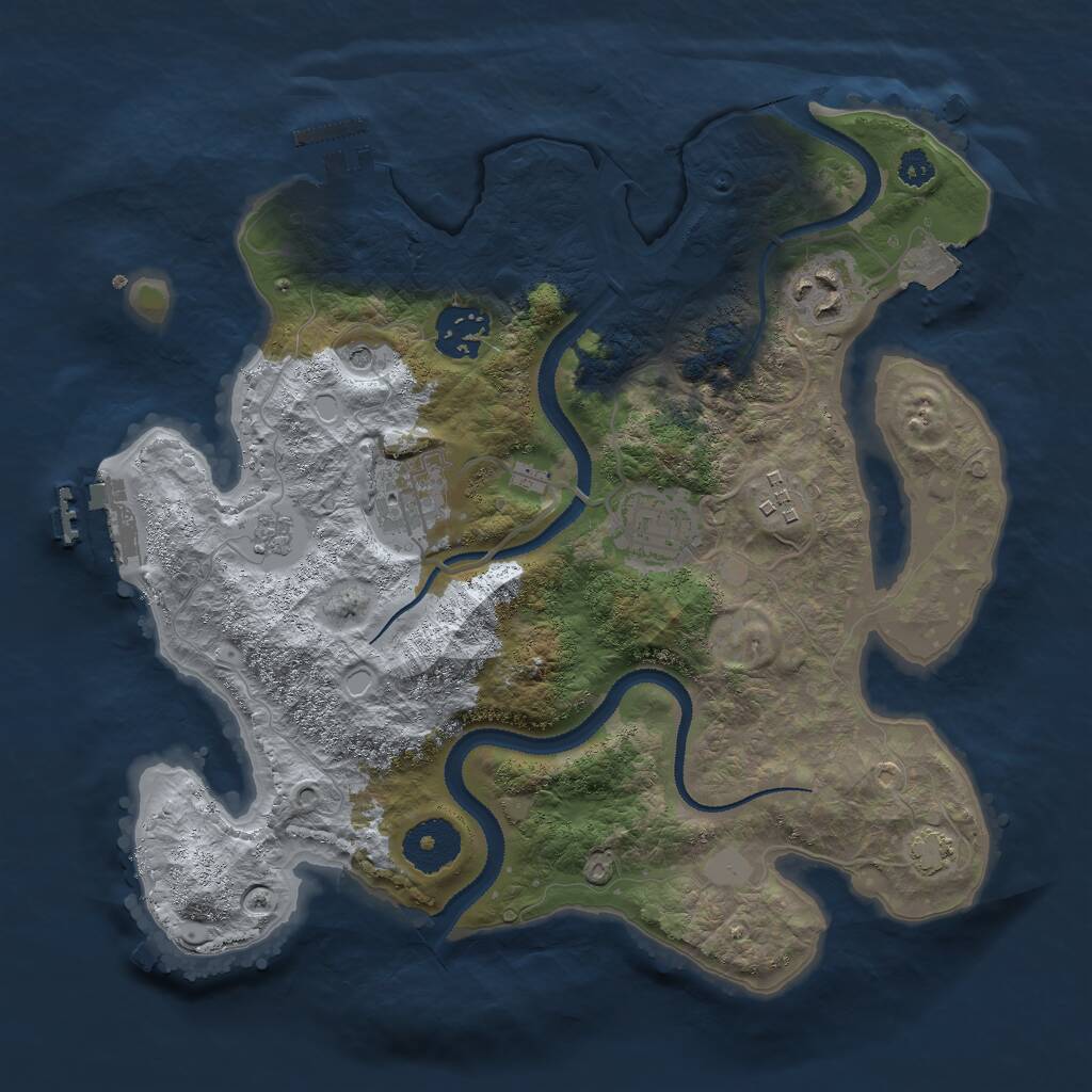Rust Map: Procedural Map, Size: 3000, Seed: 252185286, 11 Monuments