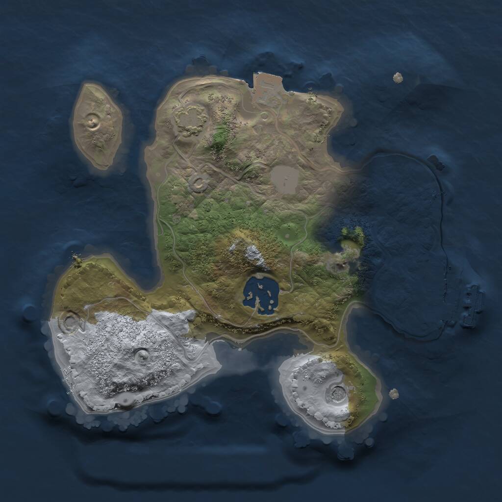 Rust Map: Procedural Map, Size: 2000, Seed: 64517458, 5 Monuments