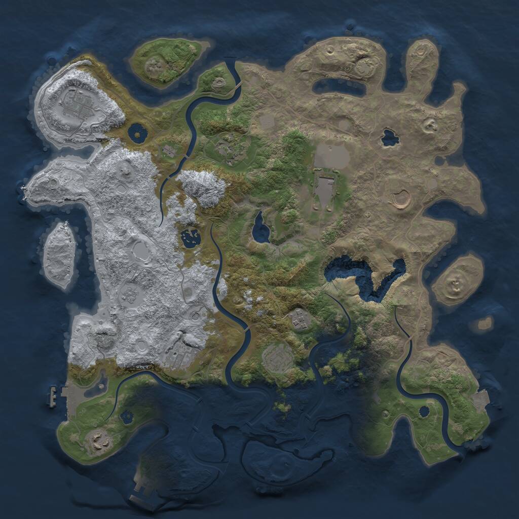 Rust Map: Procedural Map, Size: 4000, Seed: 67701858, 15 Monuments