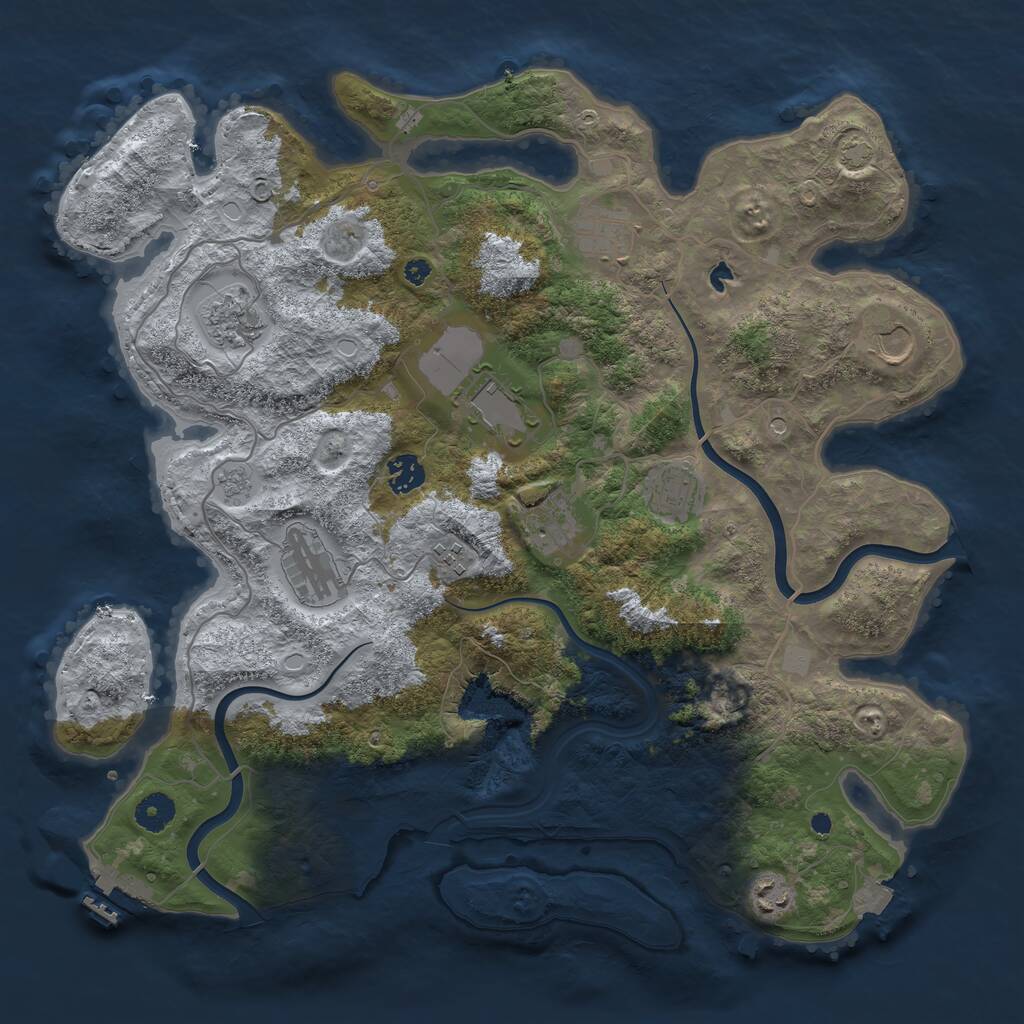 Rust Map: Procedural Map, Size: 4000, Seed: 786455, 15 Monuments