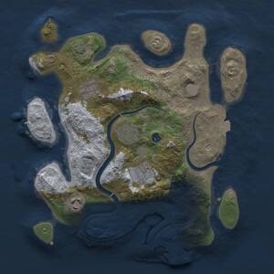 Thumbnail Rust Map: Procedural Map, Size: 3000, Seed: 1115226794, 9 Monuments