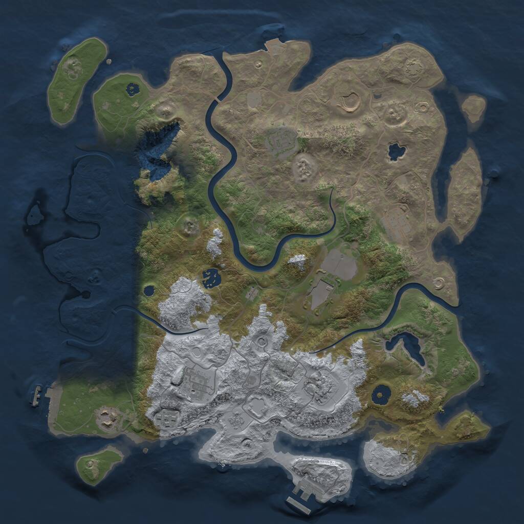 Rust Map: Procedural Map, Size: 4000, Seed: 6928, 15 Monuments