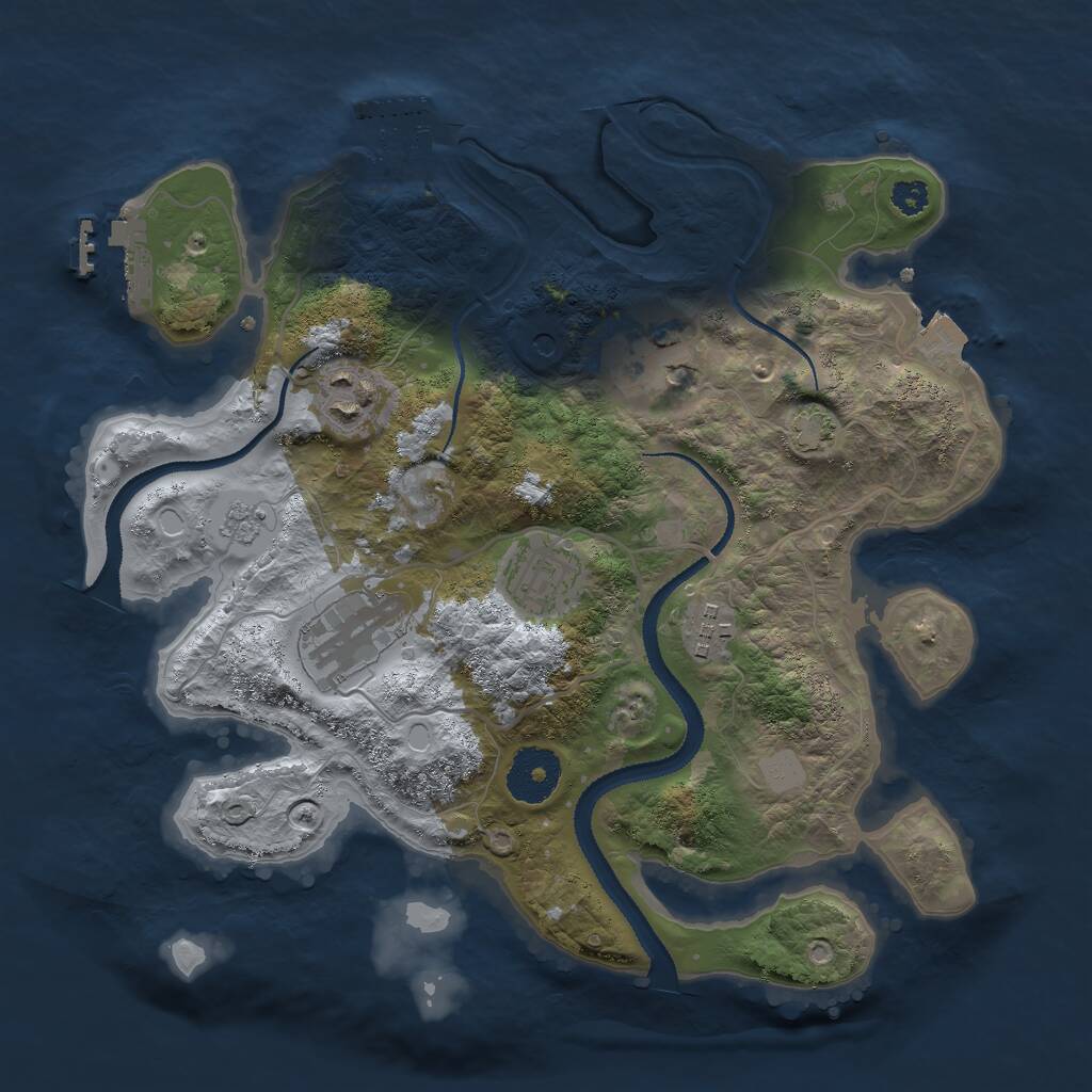 Rust Map: Procedural Map, Size: 3000, Seed: 2085795964, 11 Monuments