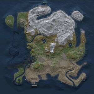 Thumbnail Rust Map: Procedural Map, Size: 3500, Seed: 76834315, 13 Monuments