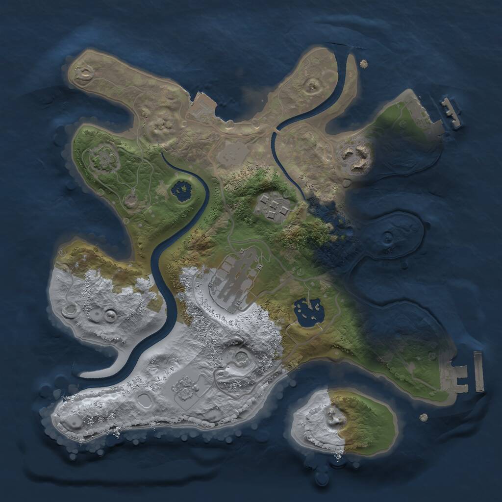 Rust Map: Procedural Map, Size: 2500, Seed: 9784, 10 Monuments