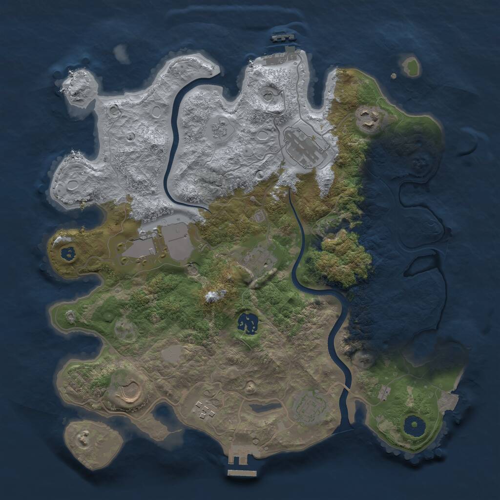 Rust Map: Procedural Map, Size: 3500, Seed: 14878, 14 Monuments