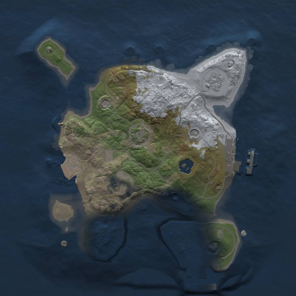 Rust Map: Procedural Map, Size: 2000, Seed: 2574091, 6 Monuments