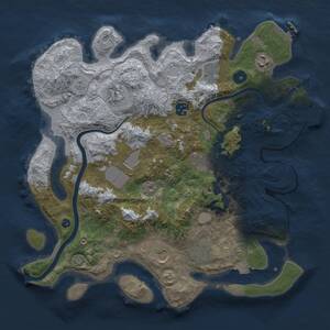 Thumbnail Rust Map: Procedural Map, Size: 3700, Seed: 1631841632, 15 Monuments