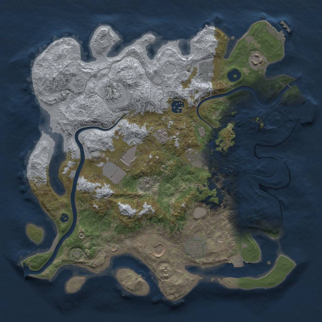 Rust Map: Procedural Map, Size: 3700, Seed: 1631841632, 15 Monuments