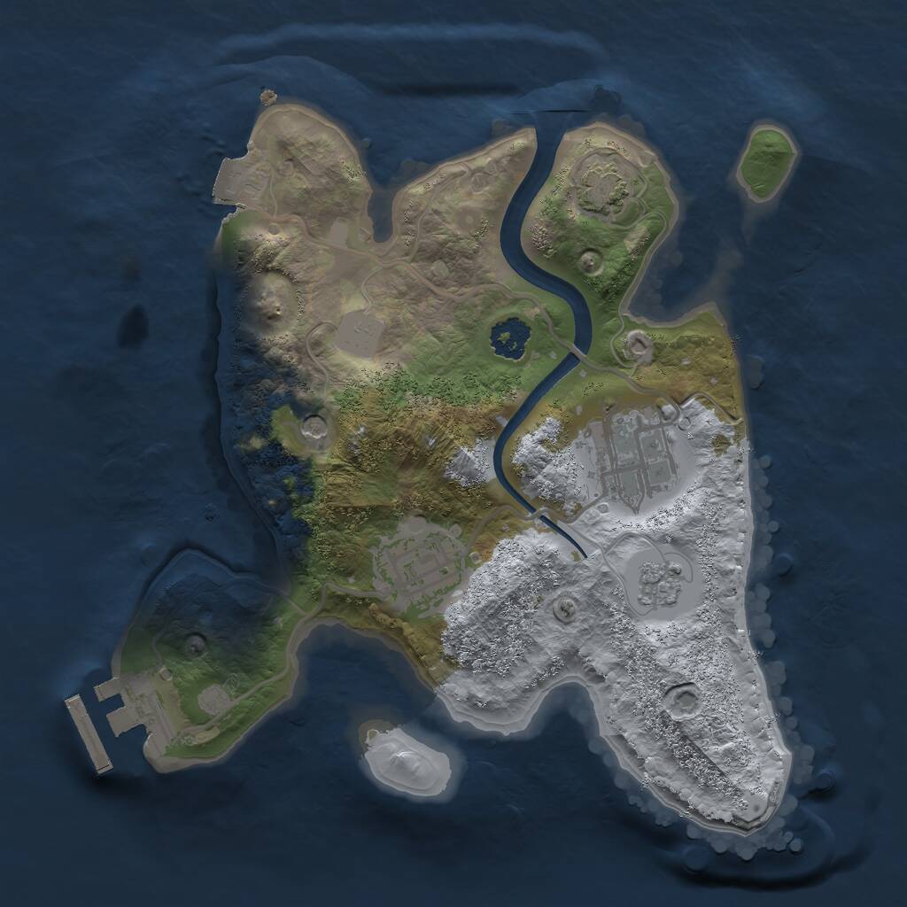 Rust Map: Procedural Map, Size: 2250, Seed: 1900958005, 7 Monuments