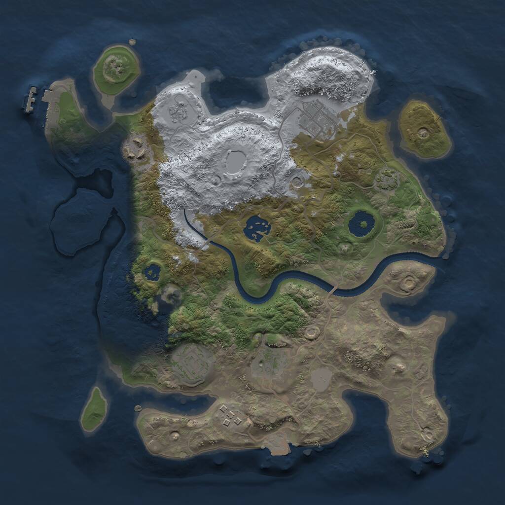 Rust Map: Procedural Map, Size: 3000, Seed: 22706, 11 Monuments