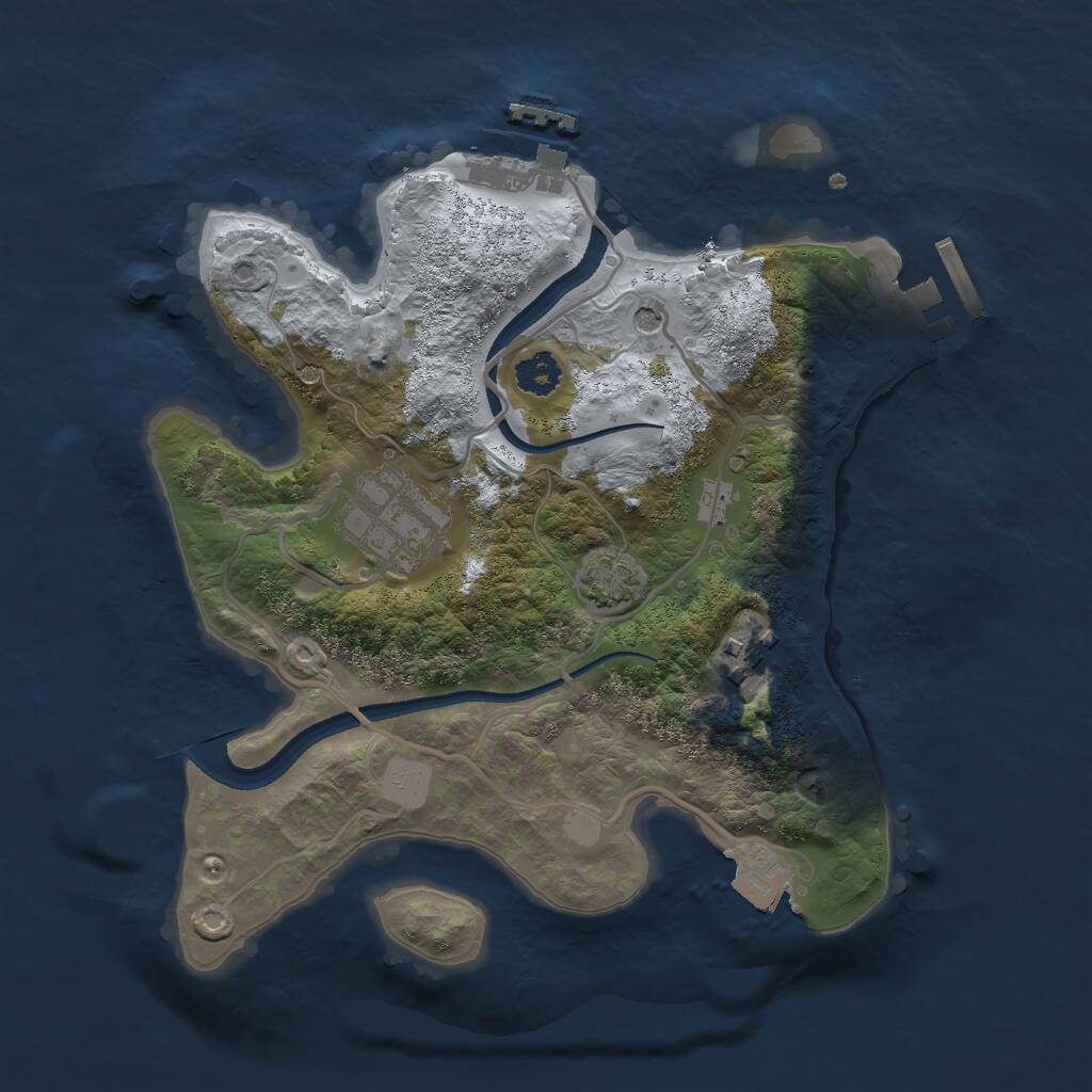 Rust Map: Procedural Map, Size: 2500, Seed: 25321, 7 Monuments