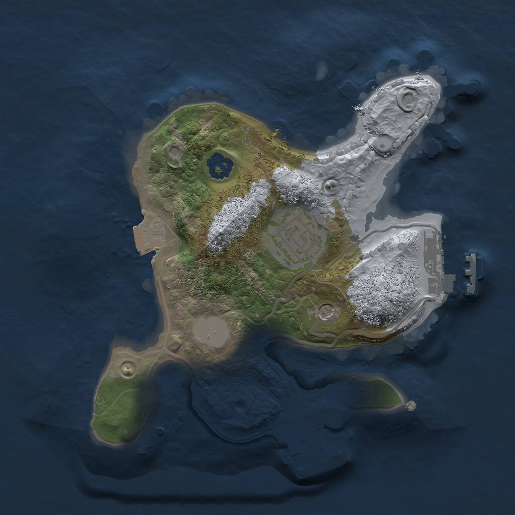 Rust Map: Procedural Map, Size: 2000, Seed: 234915, 5 Monuments