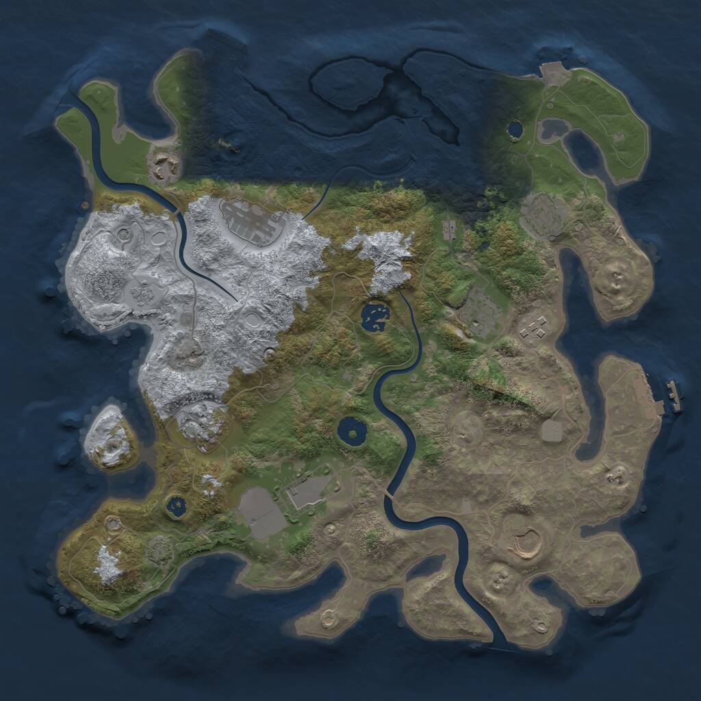 Rust Map: Procedural Map, Size: 3600, Seed: 945, 15 Monuments