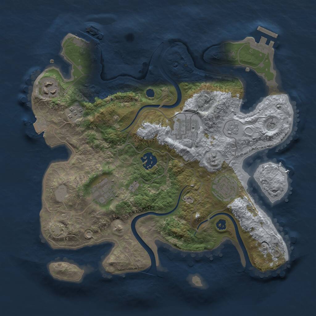 Rust Map: Procedural Map, Size: 3000, Seed: 98493, 12 Monuments