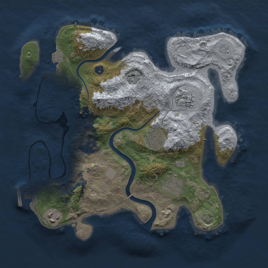 Rust Map: Procedural Map, Size: 3000, Seed: 937531122, 11 Monuments