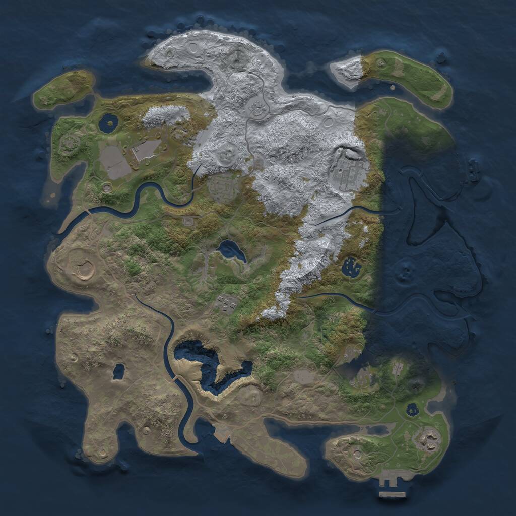 Rust Map: Procedural Map, Size: 4000, Seed: 43403101, 15 Monuments