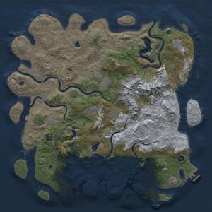 Thumbnail Rust Map: Procedural Map, Size: 5000, Seed: 982207802, 17 Monuments