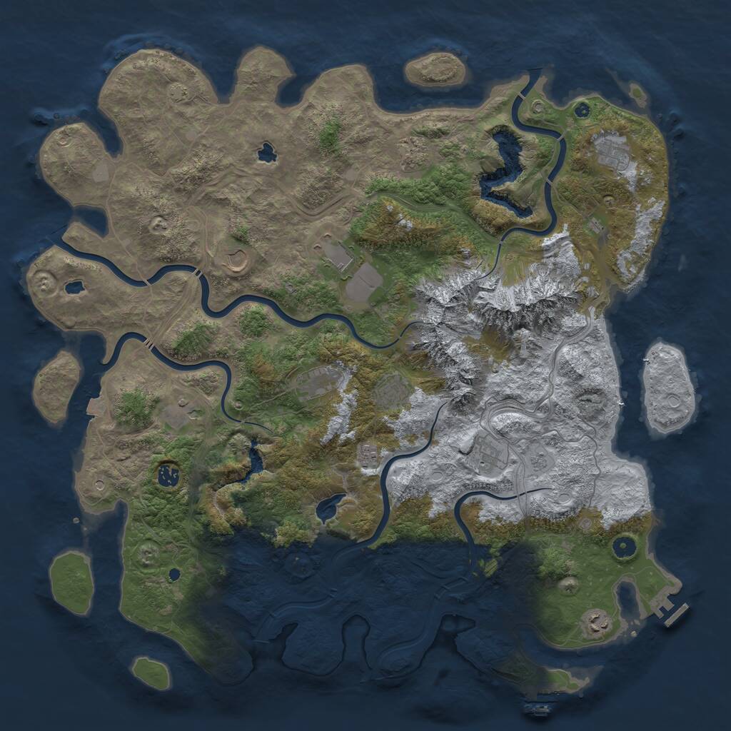 Rust Map: Procedural Map, Size: 5000, Seed: 982207802, 17 Monuments