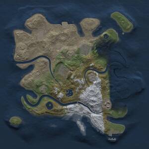 Thumbnail Rust Map: Procedural Map, Size: 3000, Seed: 21571, 10 Monuments