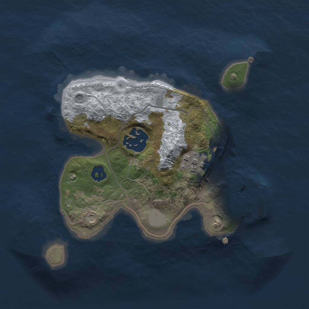 Rust Map: Procedural Map, Size: 2000, Seed: 588135705, 4 Monuments