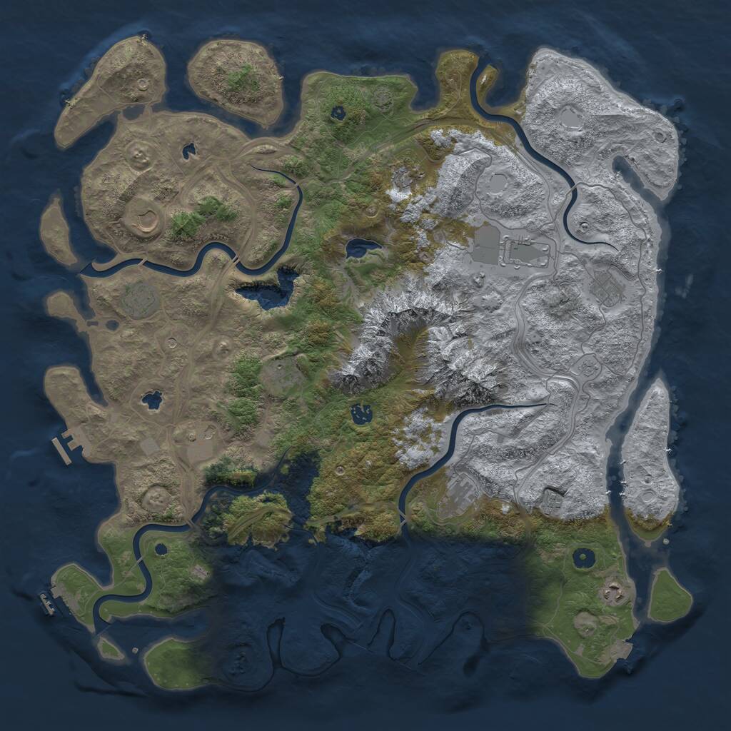 Rust Map: Procedural Map, Size: 5000, Seed: 5763410, 17 Monuments