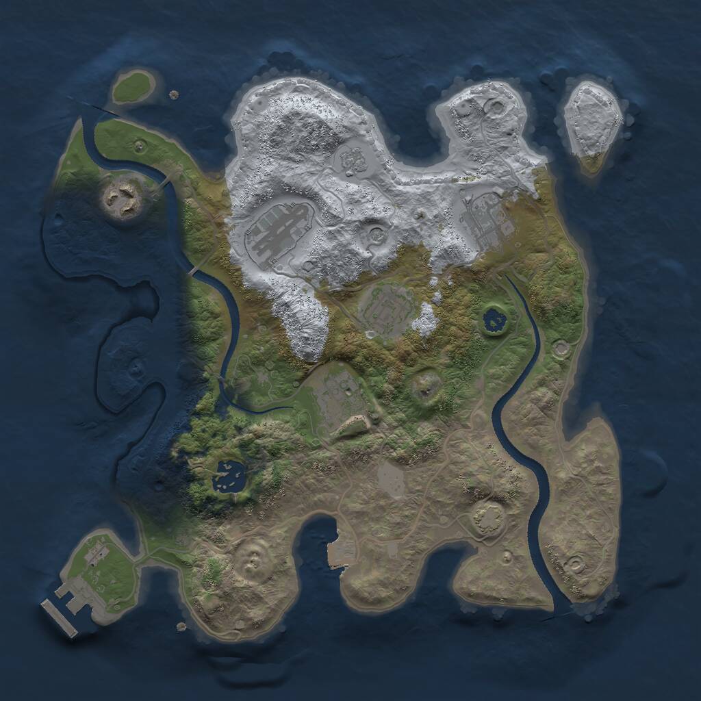 Rust Map: Procedural Map, Size: 3053, Seed: 1, 11 Monuments
