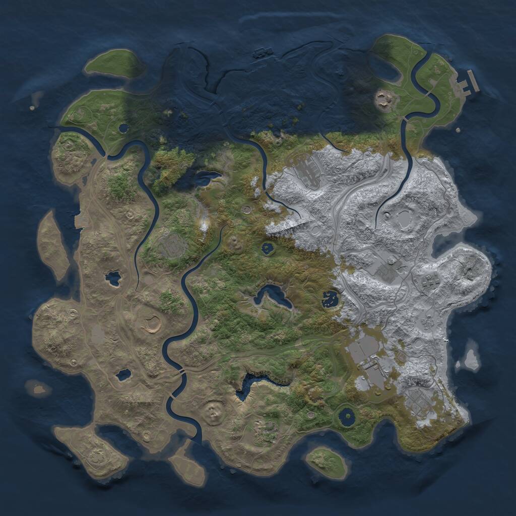 Rust Map: Procedural Map, Size: 4500, Seed: 62948763, 16 Monuments