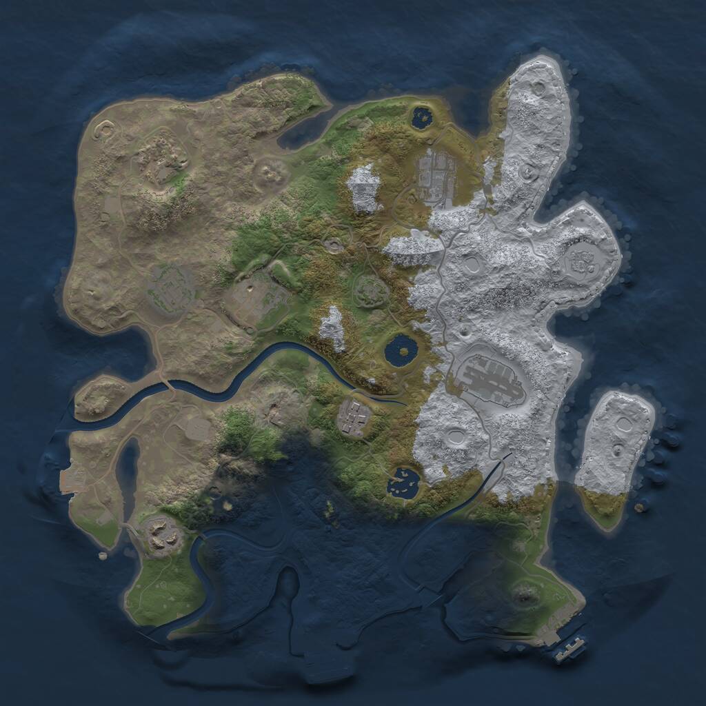 Rust Map: Procedural Map, Size: 3350, Seed: 1402733100, 14 Monuments