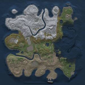 Thumbnail Rust Map: Procedural Map, Size: 3500, Seed: 53744, 15 Monuments