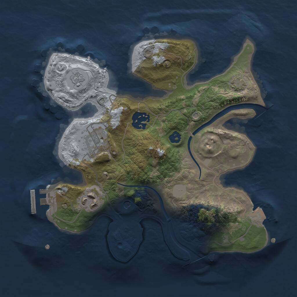 Rust Map: Procedural Map, Size: 2500, Seed: 20384026, 8 Monuments