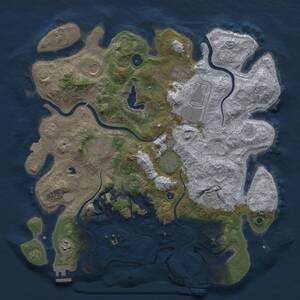 Thumbnail Rust Map: Procedural Map, Size: 4000, Seed: 723483422, 14 Monuments