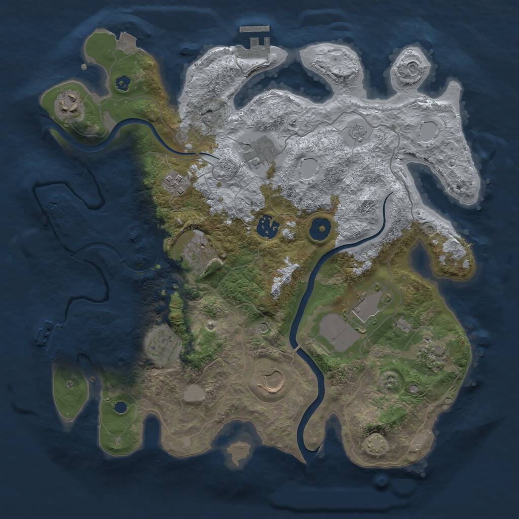 Rust Map: Procedural Map, Size: 3500, Seed: 214238192, 15 Monuments