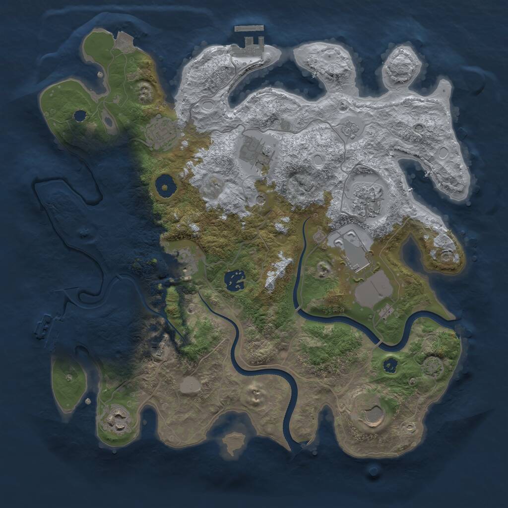 Rust Map: Procedural Map, Size: 3500, Seed: 214238192, 15 Monuments