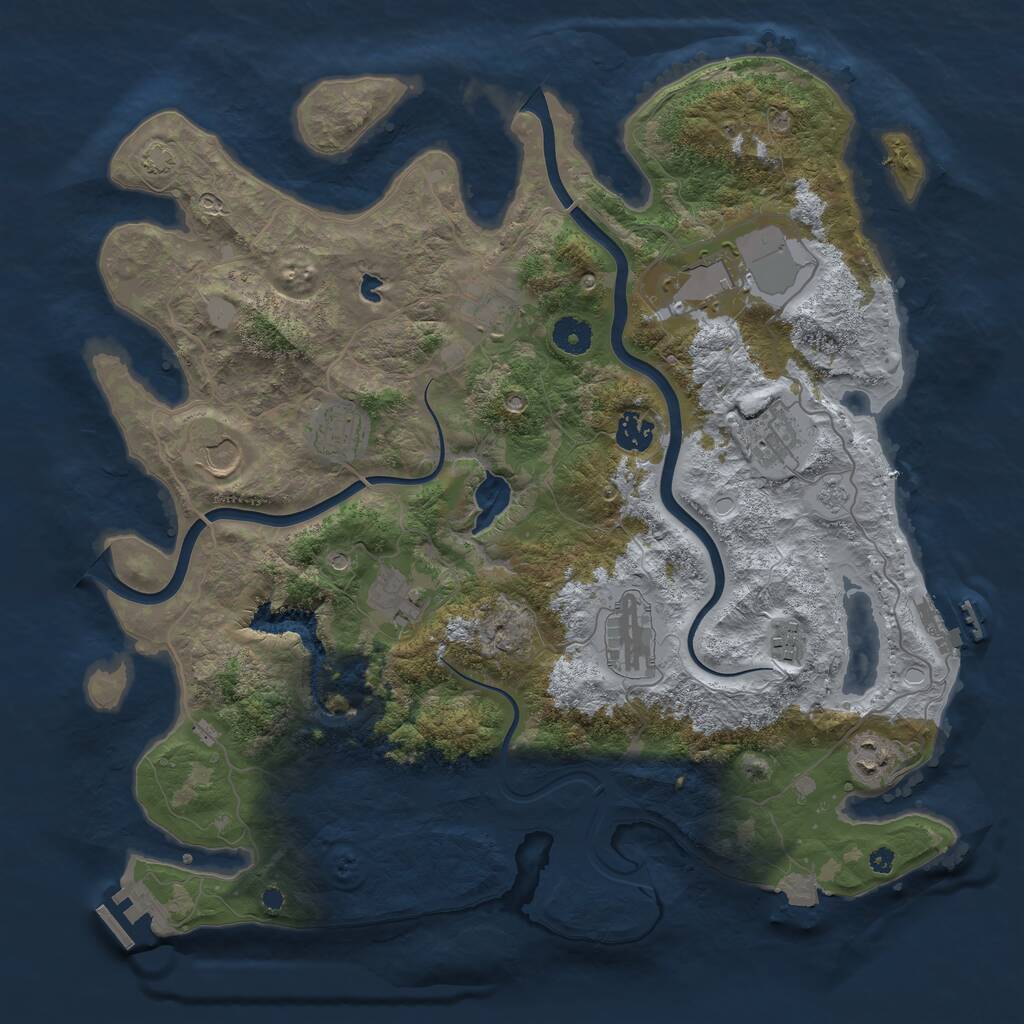 Rust Map: Procedural Map, Size: 4000, Seed: 209823581, 16 Monuments